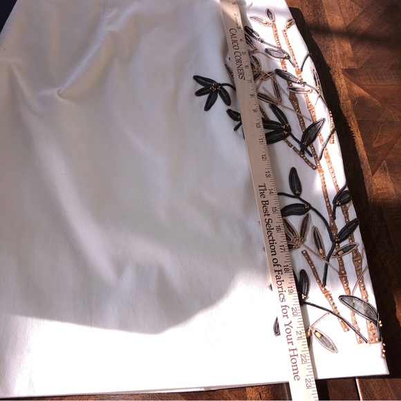 Worth Off White With Kaiki Green Tan Beaded Emebllishments New Size 6 - Picture 9 of 16